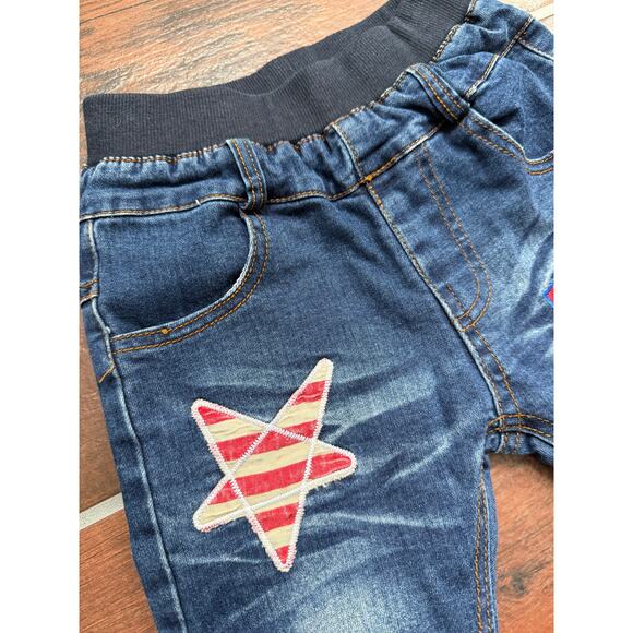 Vintage Kids Patchwork Fleece-Lined Jeans Y2K – Estimated 4T - Picture 3 of 6